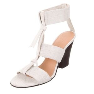 ZERO MARIA CORNEJO cream leather cutout sandal heels 7.5